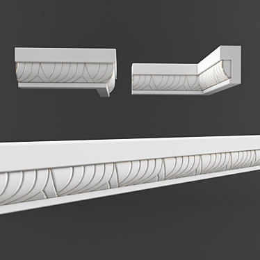 Elegant Gypsum Cornice 3D model image 1 