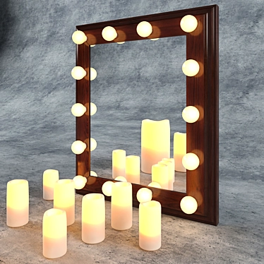 Glamour Dressing Room Mirror 3D model image 1 