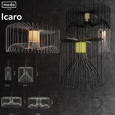 Elegant Ceiling Light: Modo Luce Icaro 3D model image 1 