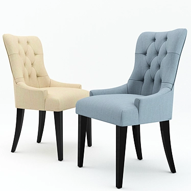 Modern Flynn Scoopback Dining Chair: Fabric Material 3D model image 1 