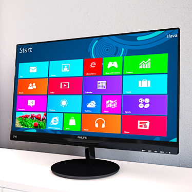 Philips 27" Monitor with AH-IPS display 3D model image 1 