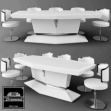Elegant Brummel Table & Chair 3D model image 1 