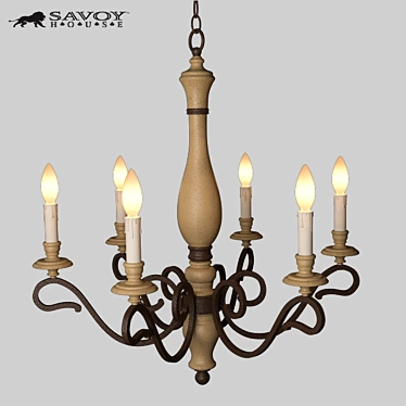 Elegant Mallory 6-Light Chandelier 3D model image 1 