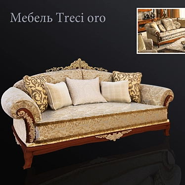 Luxury Velvet Sofa 3D model image 1 