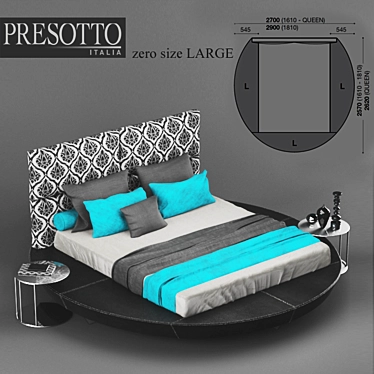 Presotto Zero Round Bed 3D model image 1 