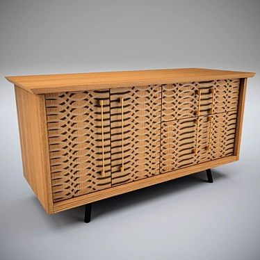 Wave Print Sideboard: A Graphic Fusion 3D model image 1 