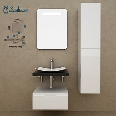 SALGAR VERSUS 600: Stylish & Efficient Bathroom Solution 3D model image 1 
