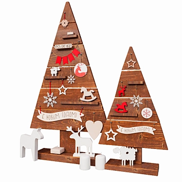 Whitewood Decorative Set 3D model image 1 