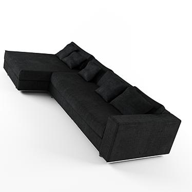 Cozy Sofa with Ottoman 3D model image 1 