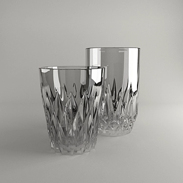 Stylish Glass Tumblers 3D model image 1 