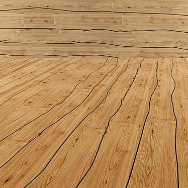 Elegant Curved Natural Parquet 3D model image 1 