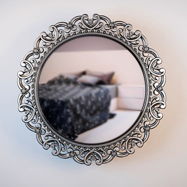 Silver Round Mirror 3D model image 1 