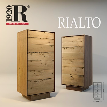 Riva 1920 Briccole Chest: Rustic Steel & Wood Storage 3D model image 1 