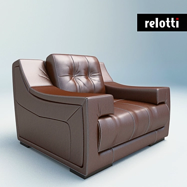 Modern Italian Caruso Armchair in Leather 3D model image 1 