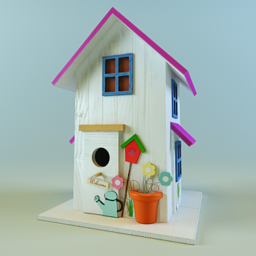 Charming Garden Birdhouse 3D model image 1 