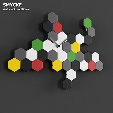 Vibrant Ikea SMYCKE Wall Clock: Multicolor Elegance 3D model image 1 