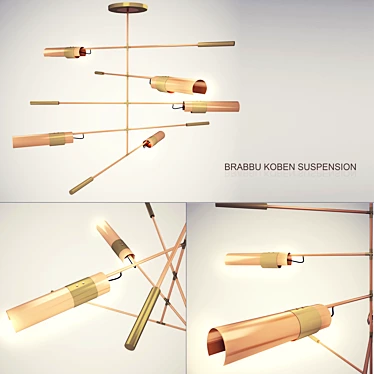 Sleek Koben Suspension Light 3D model image 1 