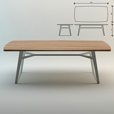 Elegant Poliform Clipper Dining Table 3D model image 1 