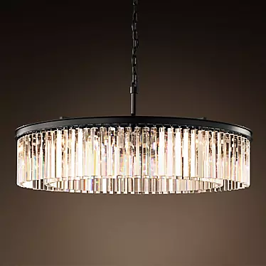 RH-YS CLEAR GLASS PRISM ROUND CHANDELIER 43