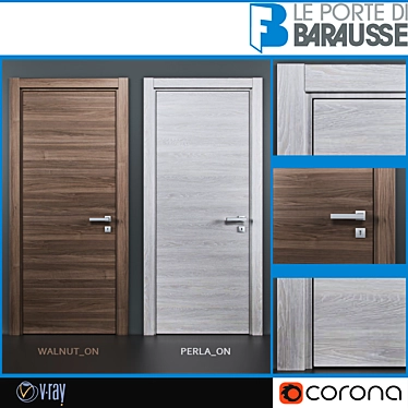 Elegant Barausse Doors- Walnut & Perla 3D model image 1 