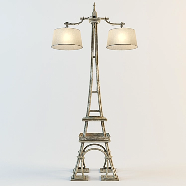 Elegant Eiffel Tower Floor Lamp 3D model image 1 