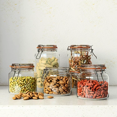 Sleek Storage Solution: Glass Jars 3D model image 1 