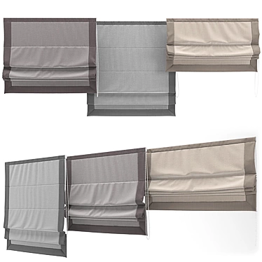 Versatile Roman Blinds with Various Textures 3D model image 1 