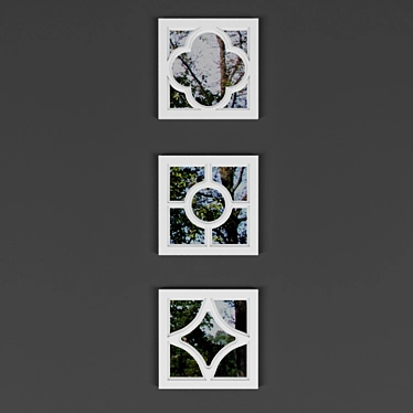 French Charm: Clover, Rombo, Cerchio Mirror Frames 3D model image 1 