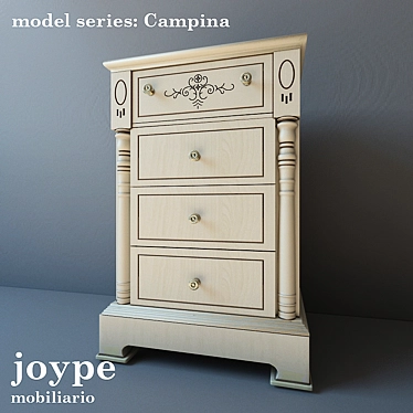 JOYPE Campina Bedside Table: Spanish Elegance for Your Bedroom 3D model image 1 