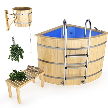 HotWood Deluxe Sauna Set 3D model image 1 