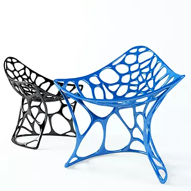 Batoidea Chair: Sleek Aluminum Design 3D model image 1 