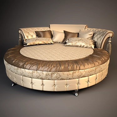 Elegant Queen Round Bed 3D model image 1 