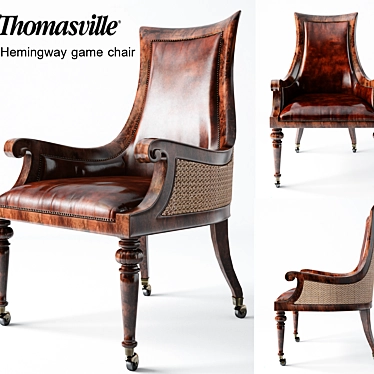 Classic Hemingway Game Chair - Exquisite Design & Superior Comfort 3D model image 1 