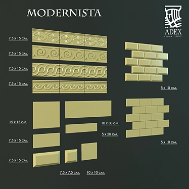 Title: Geometric Inlay Modernista 3D model image 1 