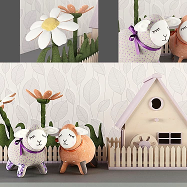 Patchwork Decorative Lambs 3D model image 1 