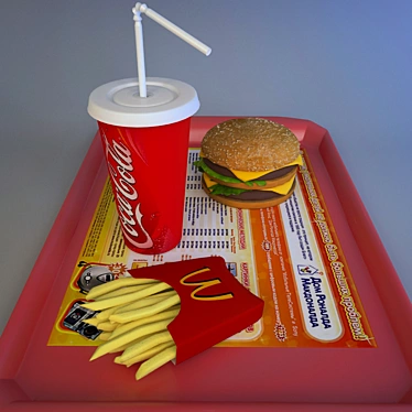 Fast and Filling: Big Mac, Fries, Cola 3D model image 1 