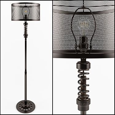 Industrial Moto Floor Lamp 3D model image 1 