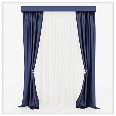 Luxurious Taffeta Curtains 3D model image 1 