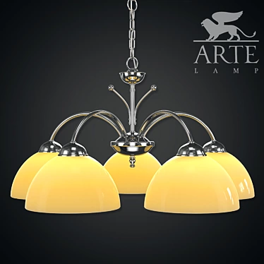 Elegant Milanese Bronze Chandelier 3D model image 1 