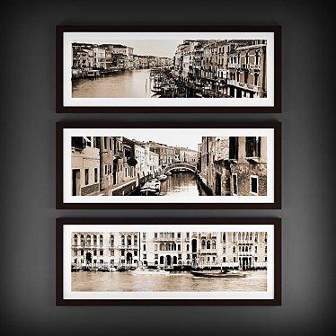 Contemporary Triptych "Venice 3D model image 1 