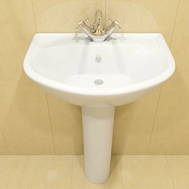 IDO Trevi 56cm Sink & Pedestal 3D model image 1 