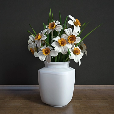 Blooming Beauty: Narcis Luminous Necklace 3D model image 1 