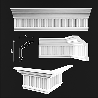 Elegant Ceiling Cornices 3D model image 1 