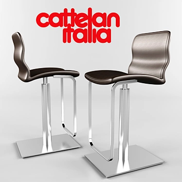 Modern Adjustable Height Barstool 3D model image 1 