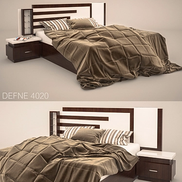 4020 DEFNE Double Bed 3D model image 1 