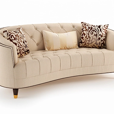 Elegant Metal Accent Sofa 3D model image 1 