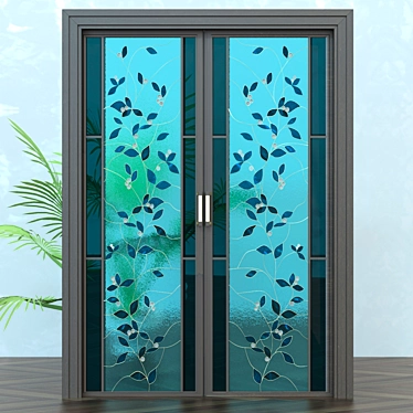 Elegant Vitrage Door 3D model image 1 