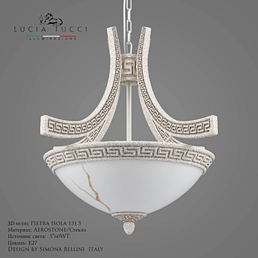 Elegant Pietra Isola Chandelier 3D model image 1 