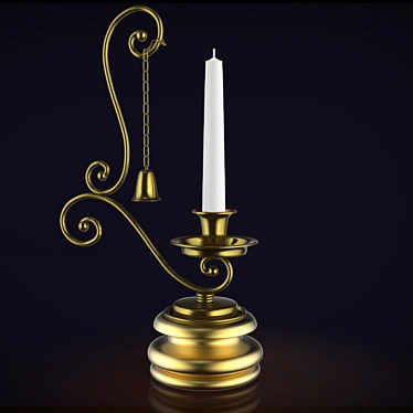 Elegant Metal Candle Holder 3D model image 1 