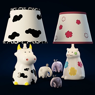 Glowing Wonders: Fun Kids Lamps 3D model image 1 